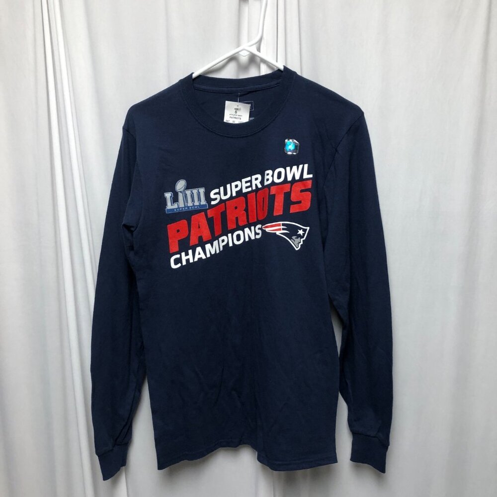 New England Patriots Football Super Bowl LIII 53 Shirt NFL Mens Size Small NEW